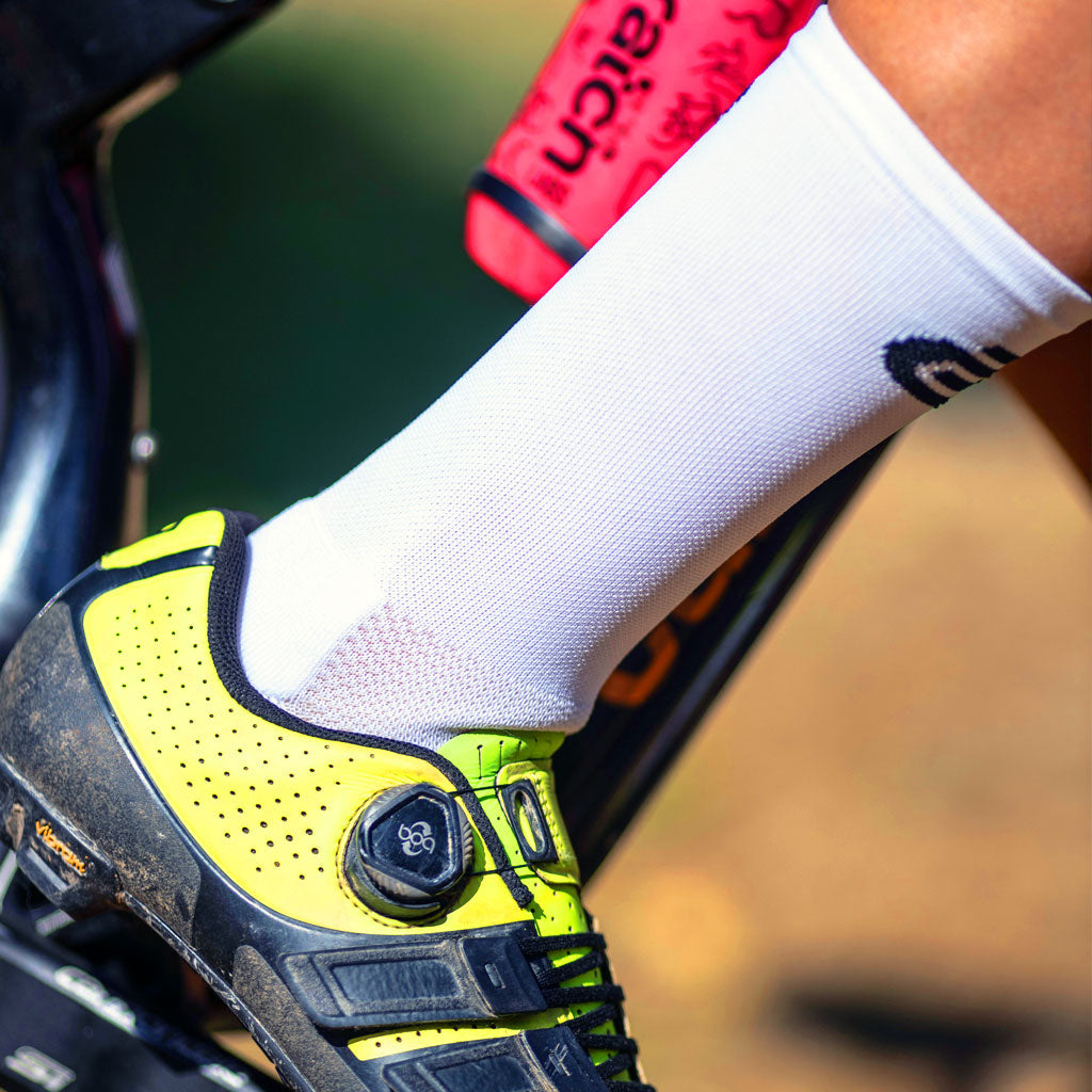 white cycling socks