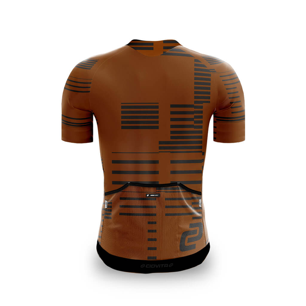 Men&#39;s Strisce Corsa Race Fit Jersey (Rust)