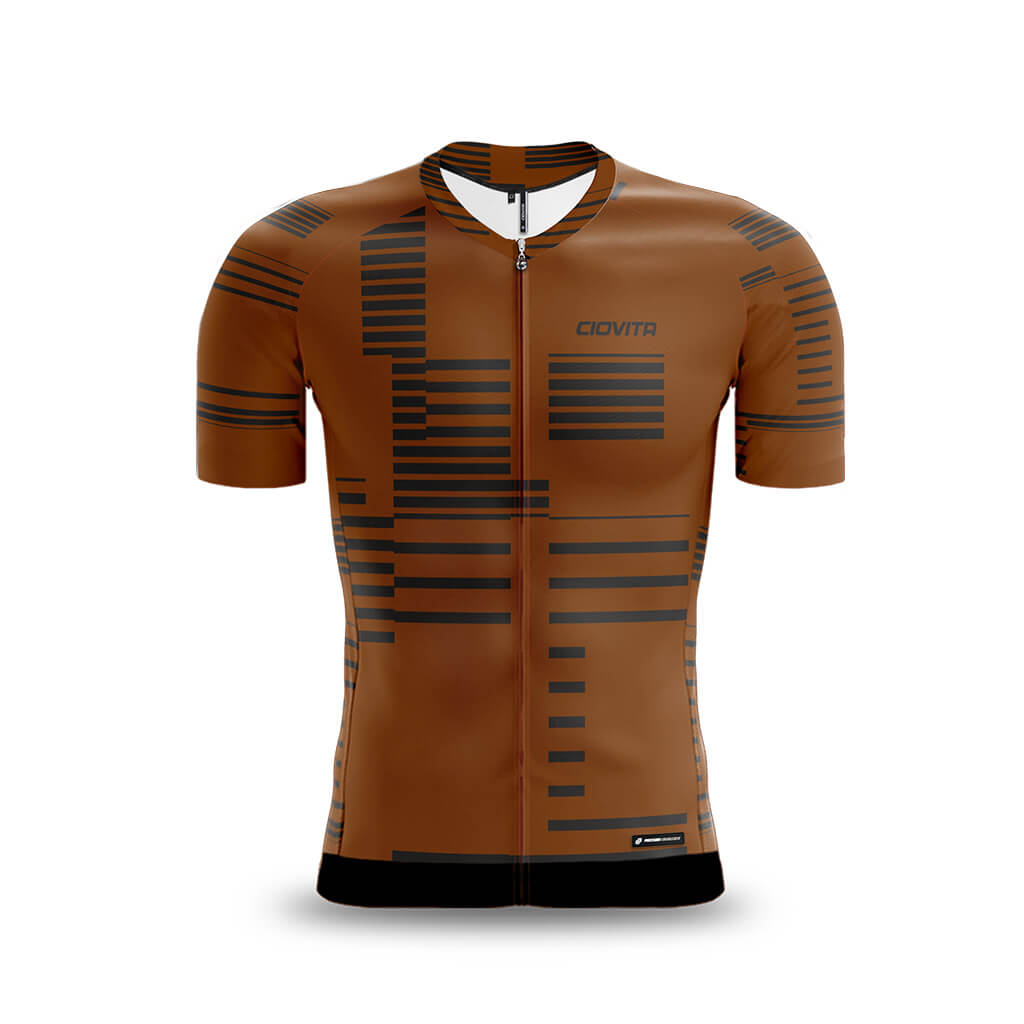 Men&#39;s Strisce Corsa Race Fit Jersey (Rust)