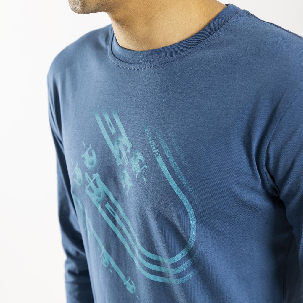 Men&#39;s Track Long Sleeve Shirt (Ocean Blue)