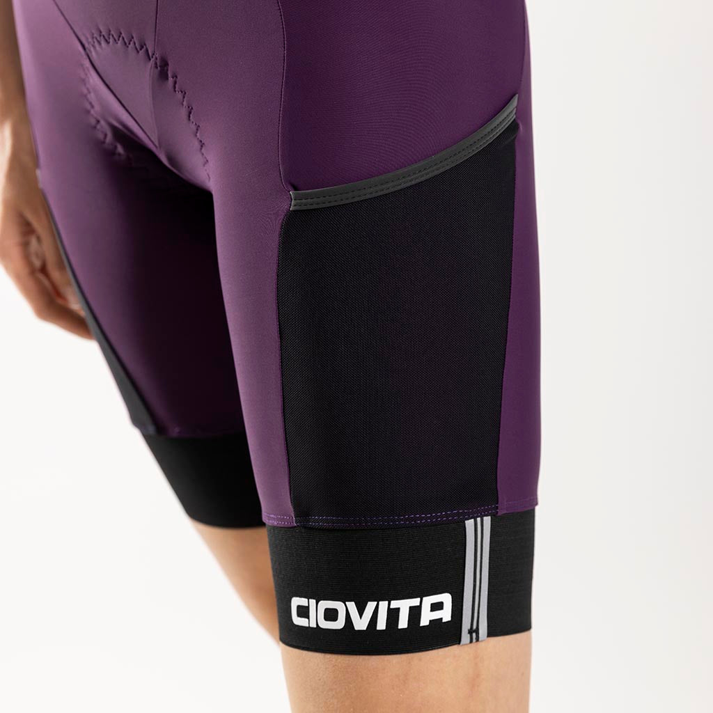 Women&#39;s Cargo Bib Shorts (Plum)