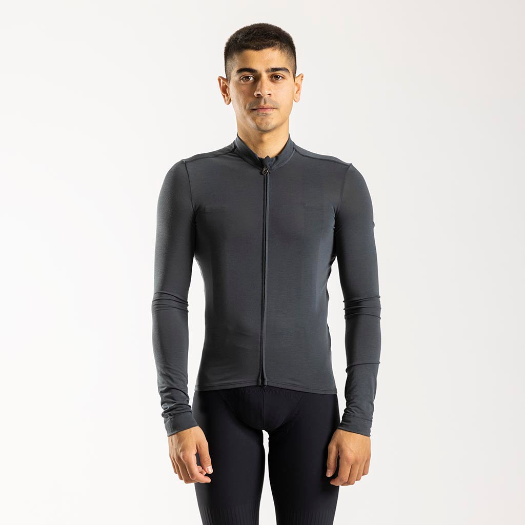 Men&#39;s Pecora Long Sleeve Merino Jersey (Charcoal)