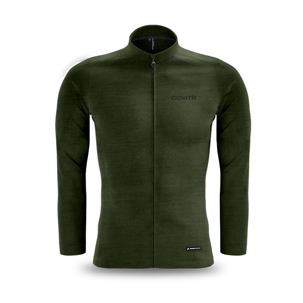 Men&#39;s Pecora Long Sleeve Merino Jersey (Olive)