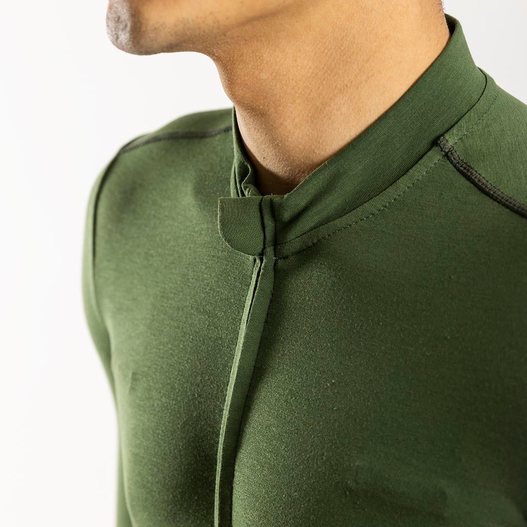 Men&#39;s Pecora Long Sleeve Merino Jersey (Olive)