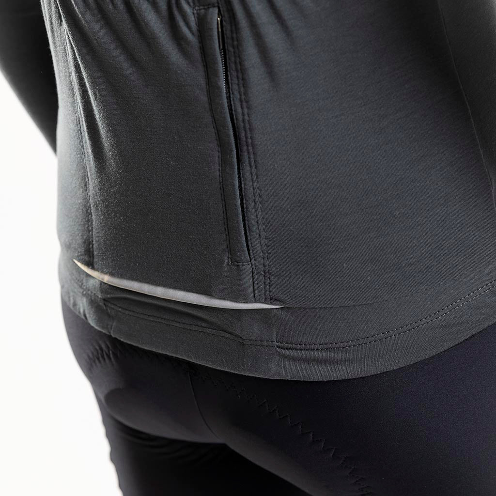 Women&#39;s Pecora Long Sleeve Merino Jersey (Charcoal)