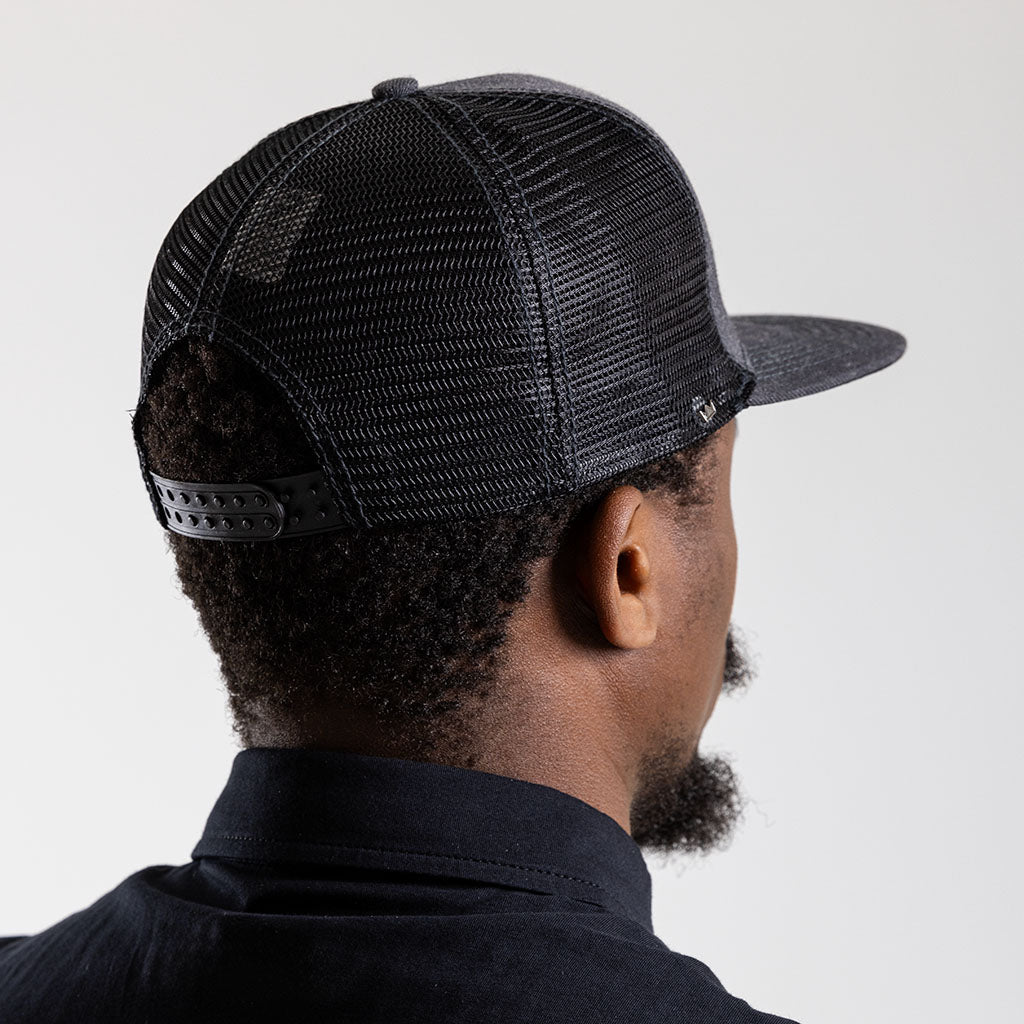 Flat Peak Trucker Cap (Grey Melange)