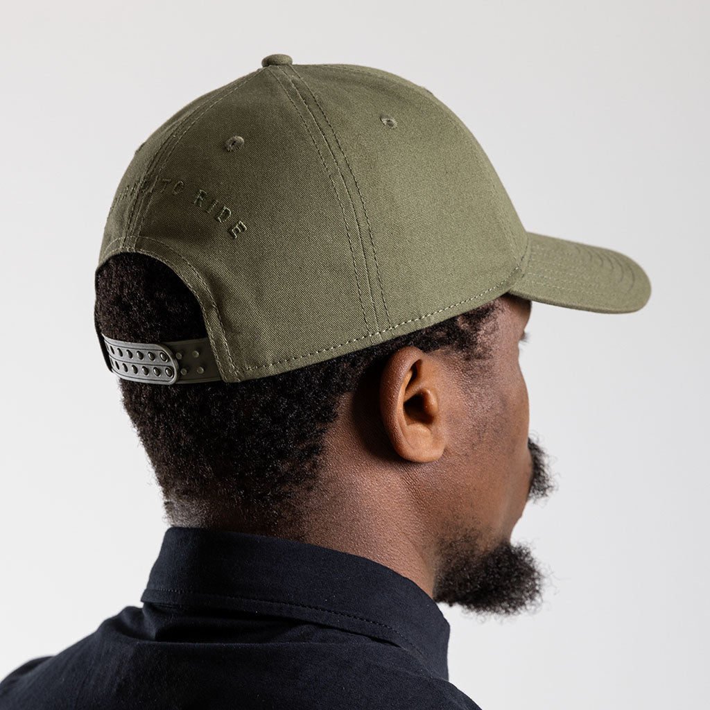 Recycled Curved Peak Snapback Cap (Olive)