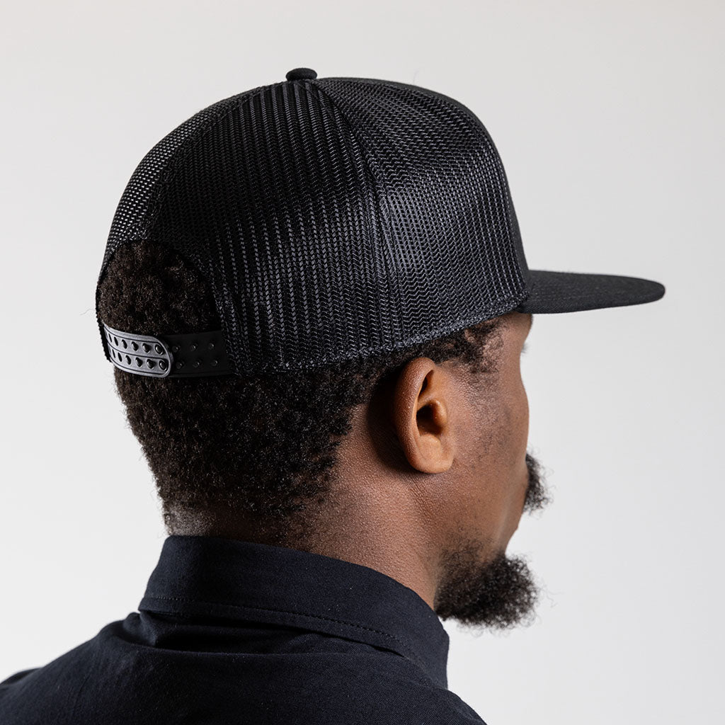 Flat Peak Trucker Cap (Black)