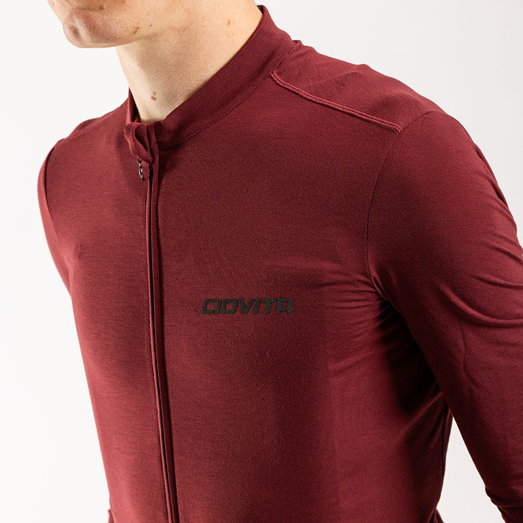 Men&#39;s Pecora Long Sleeve Merino Jersey (Bloodstone)