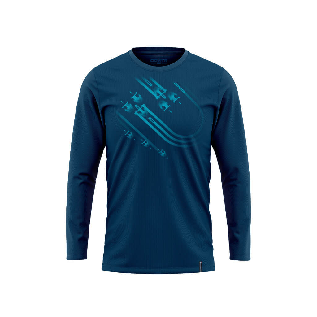 Men&#39;s Track Long Sleeve Shirt (Ocean Blue)