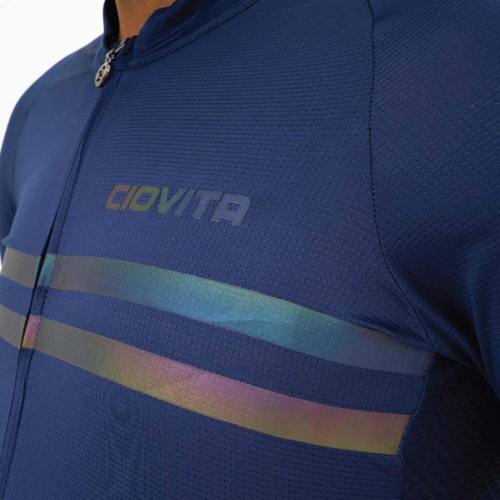 Men&#39;s Faro Race Fit Jersey (Navy- Oil Slick Reflective)